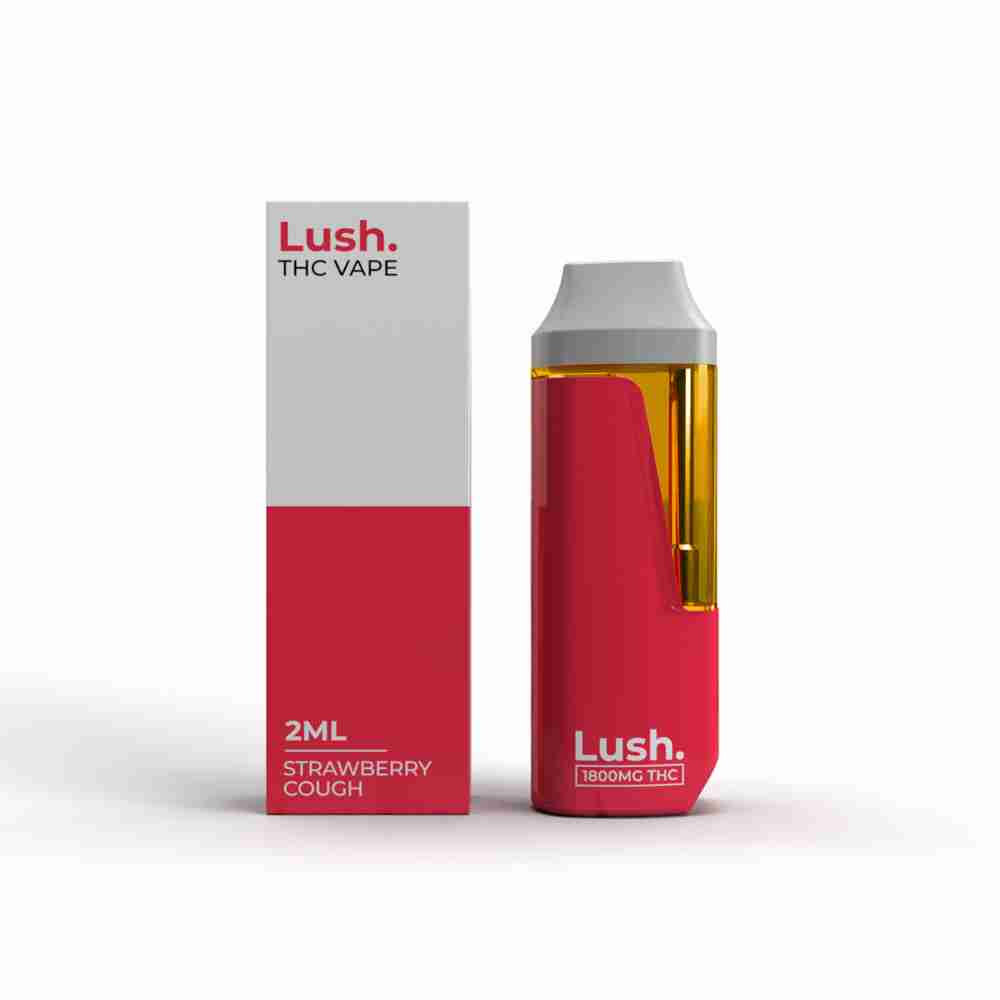 Lush-strawberry-cough LUSH 2ML Disposable Vape – Strawberry Cough (Sativa) - Image 1